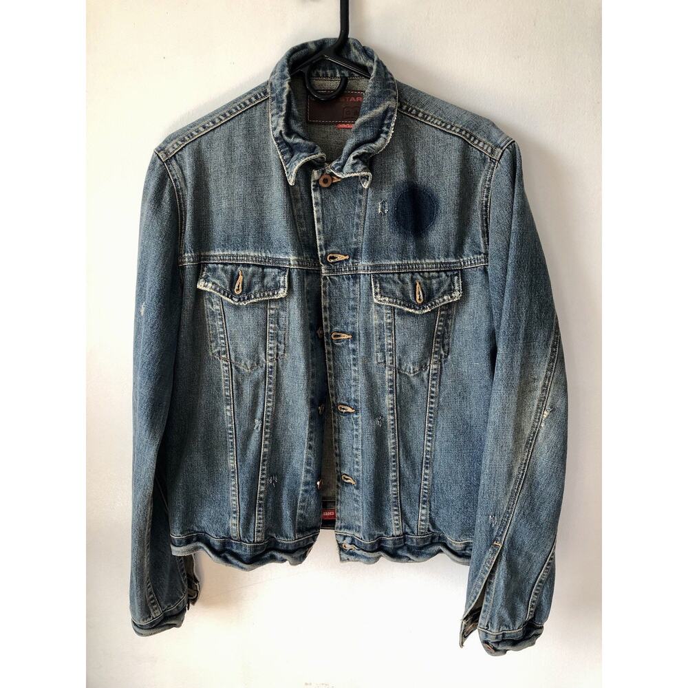 Vintage 90s Big Star Denim Jean Jacket Faded Size Small